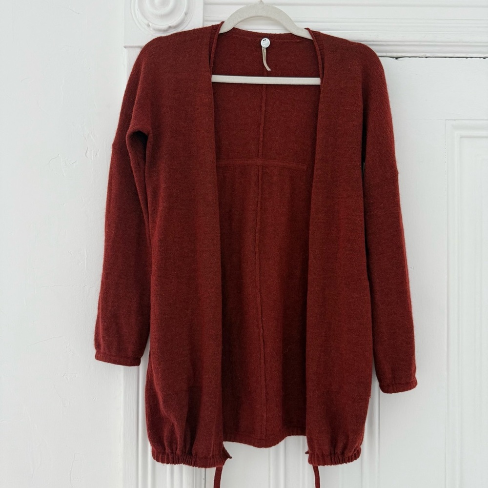 Margaret O'Leary Deep Rust Colored  Cardigan with Snap Closure